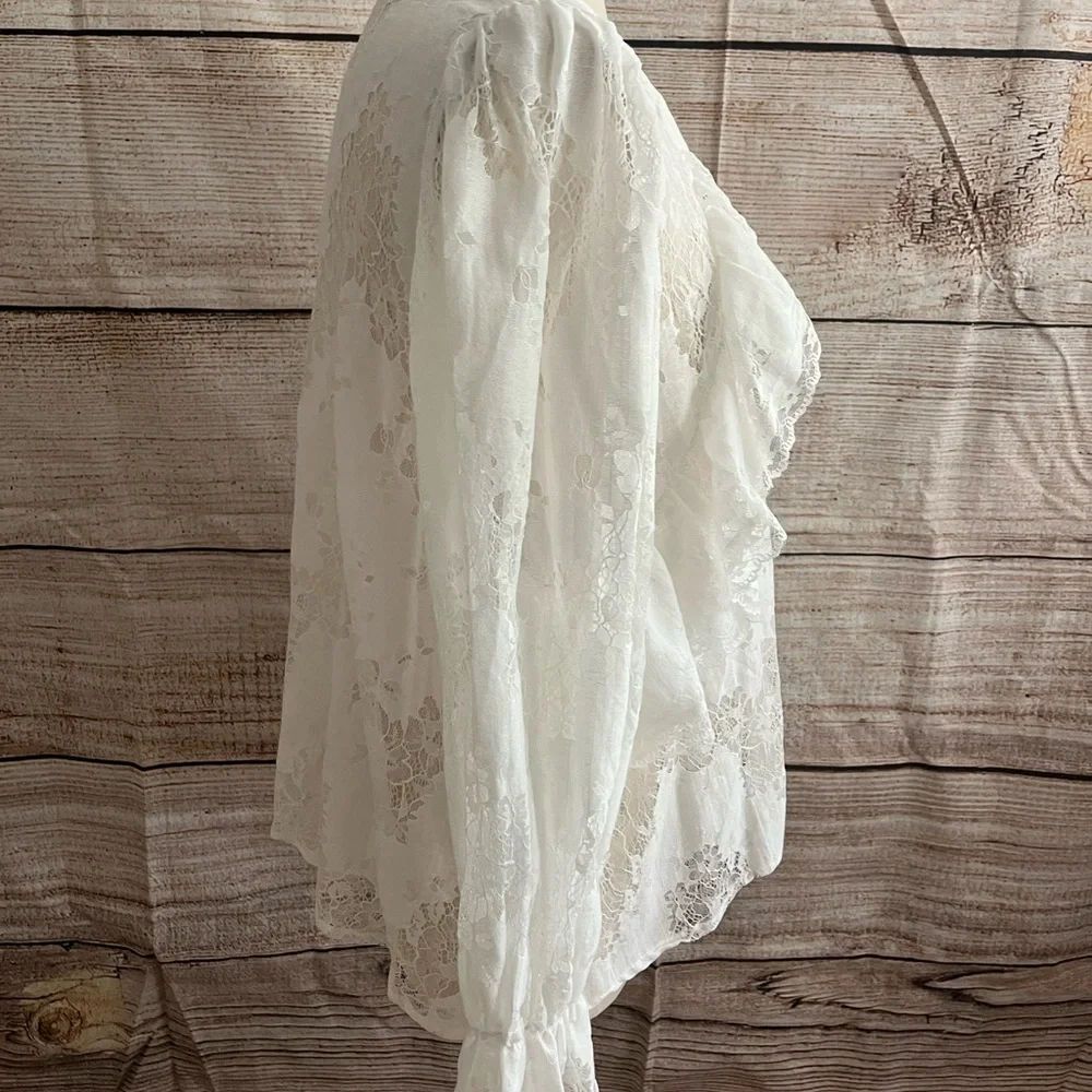 POL White Lace Ruffle Blouse - Picture 3 of 6